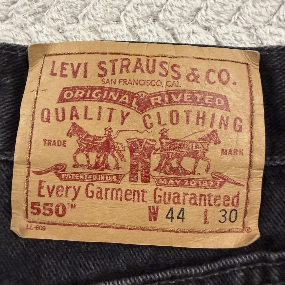 Vintage Levi's 550 Relaxed Fit Jeans‎ Mens 44x30 Faded Black Denim Jeans Y2K USA - Picture 6 of 16